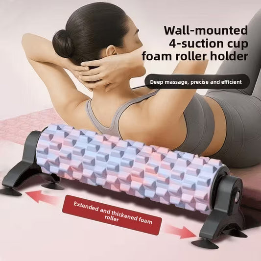 Yoga Supplies, 21.26-inch Back Foam Roller with Suction Cup Holder, Suction Cup Fixed Medium
