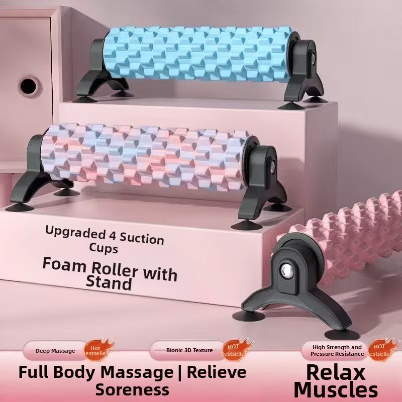 Yoga Supplies, 21.26-inch Back Foam Roller with Suction Cup Holder, Suction Cup Fixed Medium